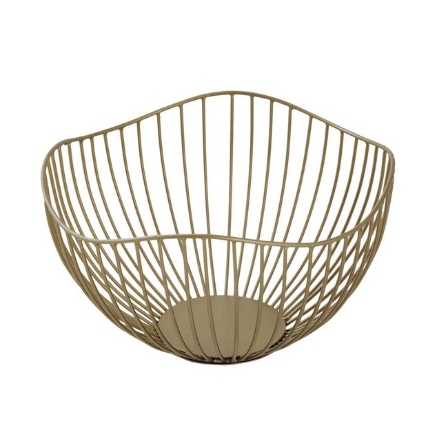 Dream-Living Fruitschaal Wave metaal 2 delig  goud ø 25 H 14 cm