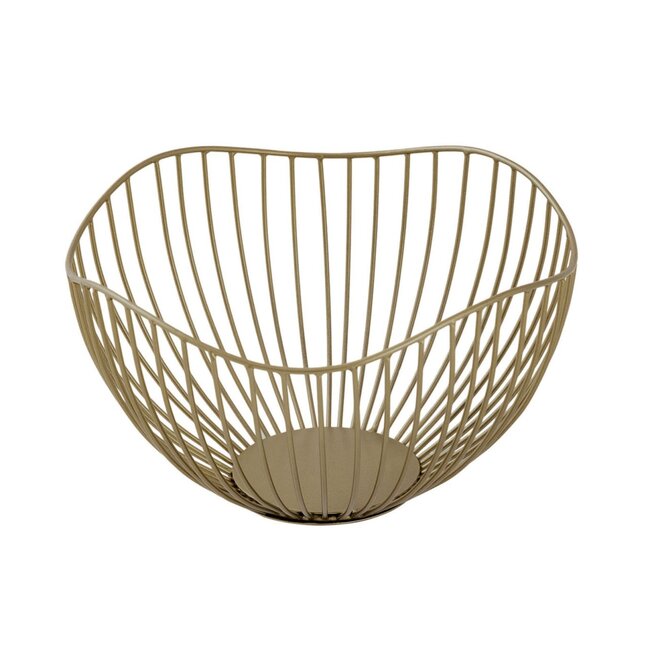 Dream-Living Fruitschaal Wave metaal 2 delig  goud ø 25 H 14 cm
