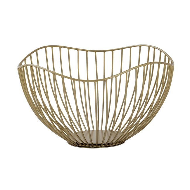 Dream-Living Fruitschaal Wave metaal 2 delig  goud ø 25 H 14 cm