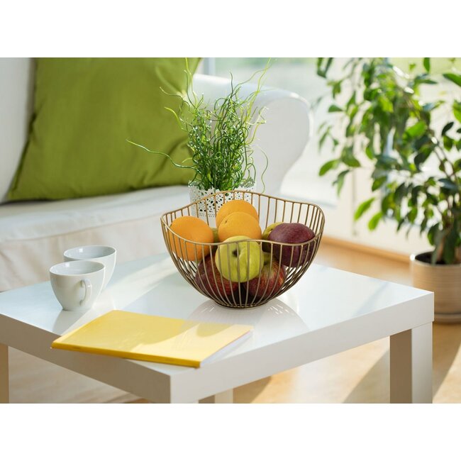 Dream-Living Fruitschaal Wave metaal 2 delig  goud ø 25 H 14 cm