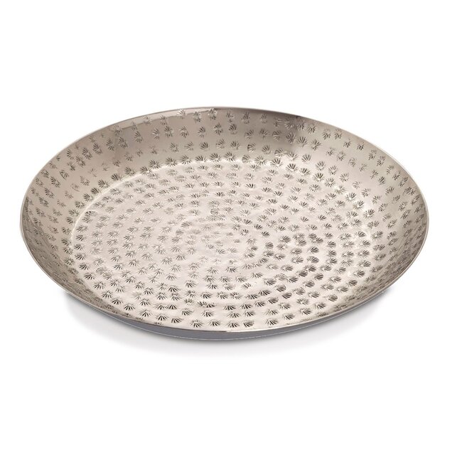 Dream-Living Decoratief dienblad zilver metaal ø 28 cm rond