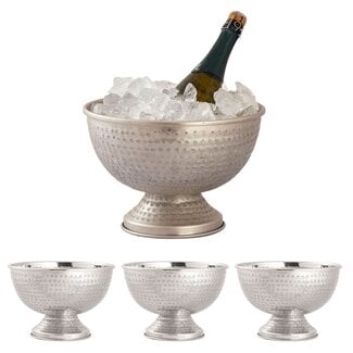 Dream-Living 4 stuks champagnekoeler wijnkoeler ijskoeler metaal ø 29  zilver