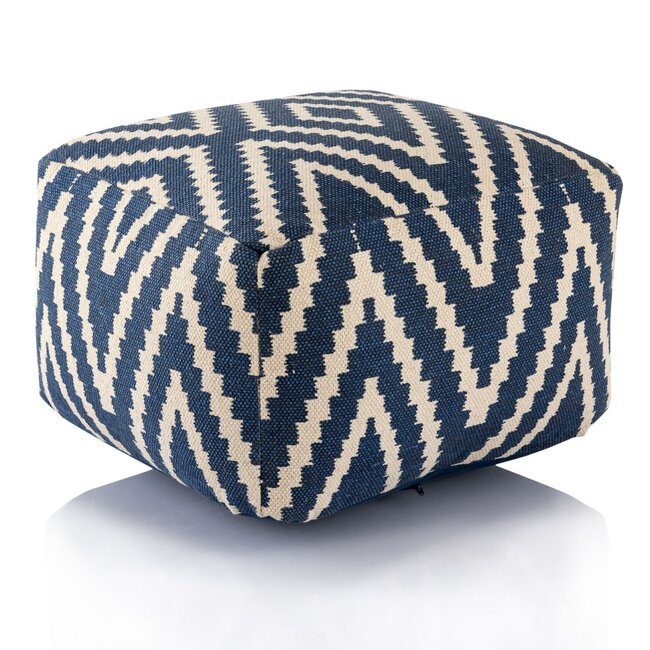 Dream-Living Cube hocker poef Peru jeansblauw 55x37x55 cm vloerkussen