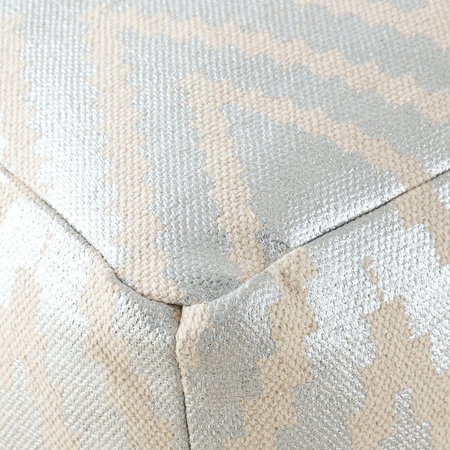 Dream-Living Cube hocker poef metallic silver 55x37x55 cm vloerkussen