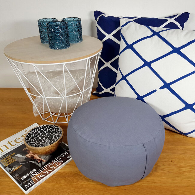 Dream-Living Yogakussen Meditatiekussen Lotus cool grijs 16 x ø 31 cm wasbare hoes