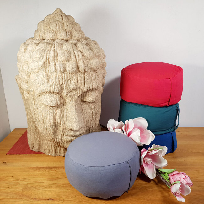 Dream-Living Yogakussen Meditatiekussen Lotus cool grijs 16 x ø 31 cm wasbare hoes