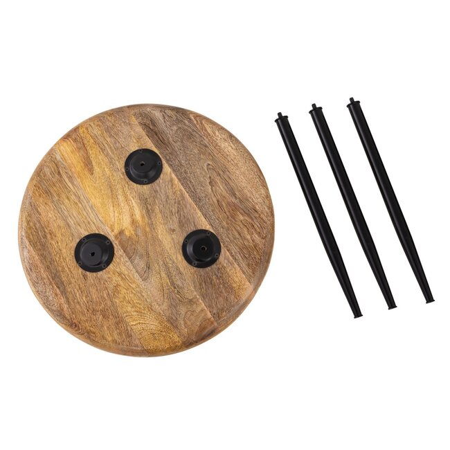 Dream-Living Mangohouten bijzettafel salontafel ø 50cm