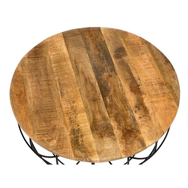 Dream-Living Salontafel Rond - 55 x 55 x 37 cm metalen frame