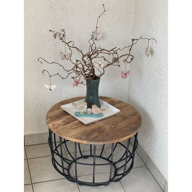 Dream-Living Salontafel Rond - 55 x 55 x 37 cm metalen frame