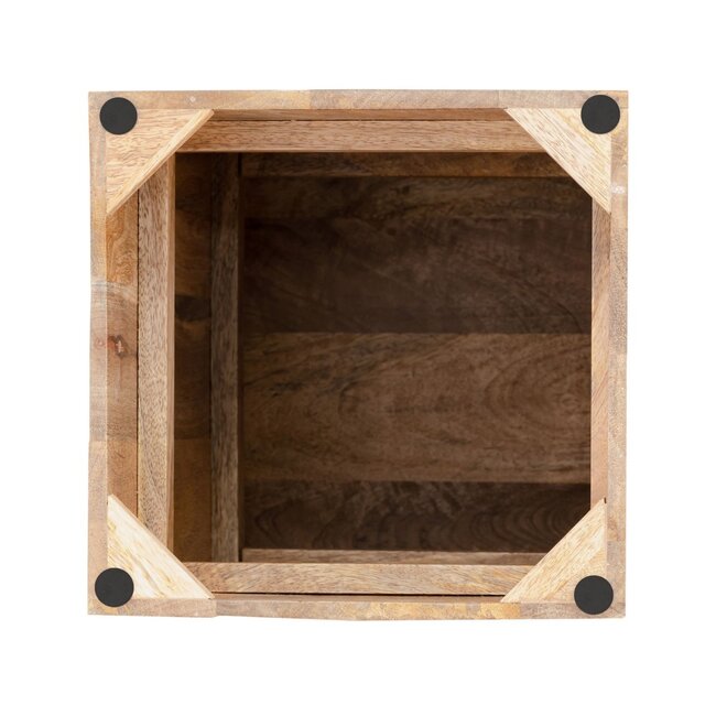 Dream-Living Plantenzuil vierkant  van mangohout 73x27x27 cm