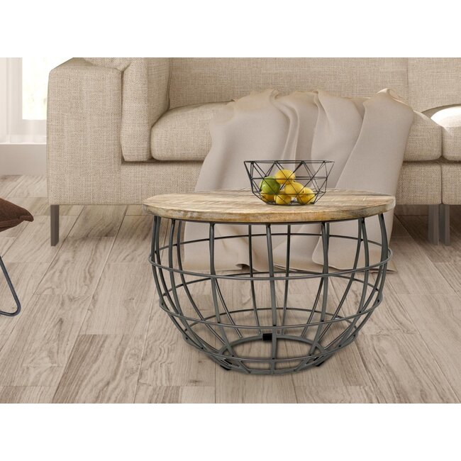 Dream-Living Salontafel Rond - 55 x 55 x 37 cm grijs