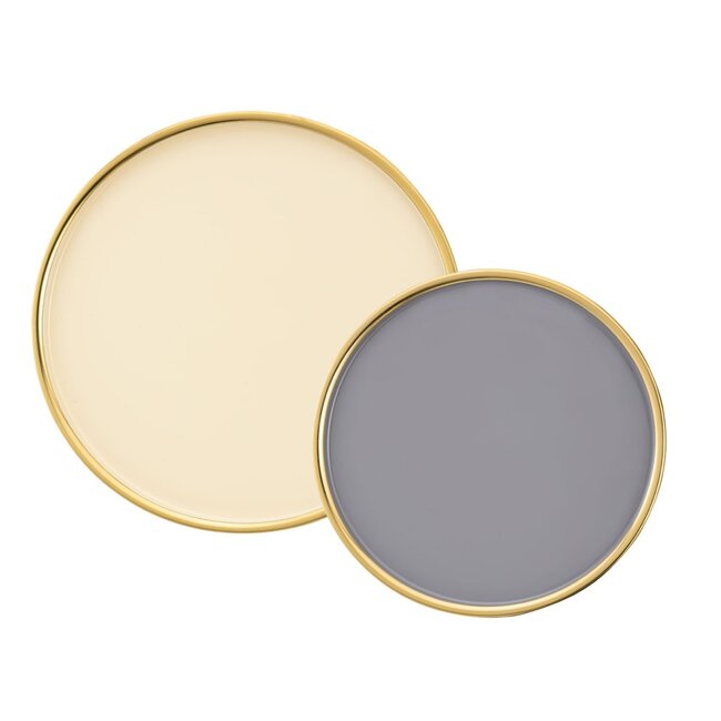 Dream-Living Set van 2 bijzettafels rond ø 49/41 H 37/29 cm siertafels banktafel Glamira salontafel goud