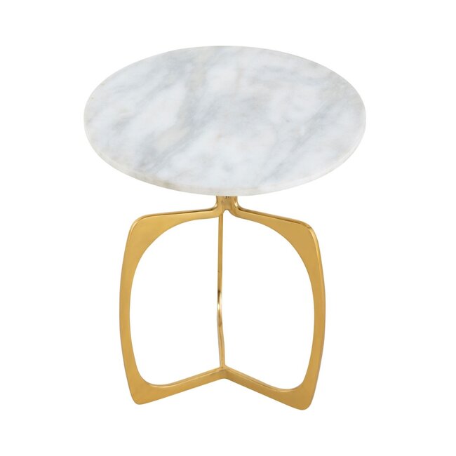 Dream-Living Bijzettafel marmer-metaal rond ø 45 x 56 cm goud