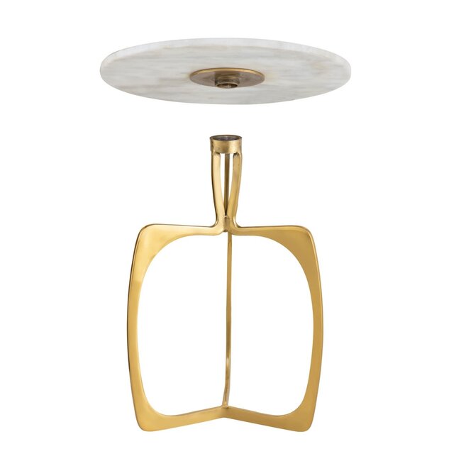 Dream-Living Bijzettafel marmer-metaal rond ø 45 x 56 cm goud