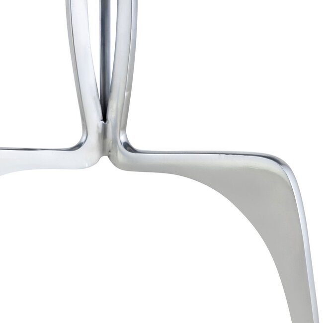 Dream-Living Bijzettafel marmer-metaal rond ø 45 x 56 cm zilver