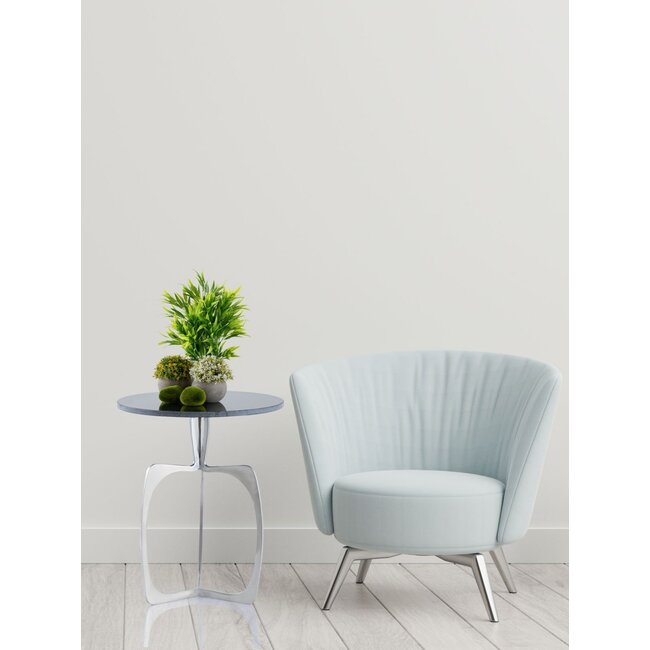 Dream-Living Bijzettafel marmer-metaal rond ø 45 x 56 cm zilver