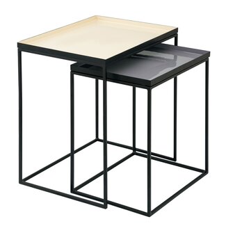Dream-Living Bijzettafel set van 2 bijzettafels 45 H 45 cm decoratieve tafellamp tafel sofa tafel Copenhagen tafel emaille