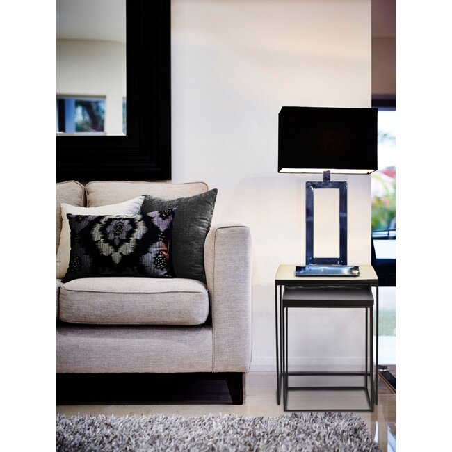 Dream-Living Bijzettafel set van 2 bijzettafels 45 H 45 cm decoratieve tafellamp tafel sofa tafel Copenhagen tafel emaille