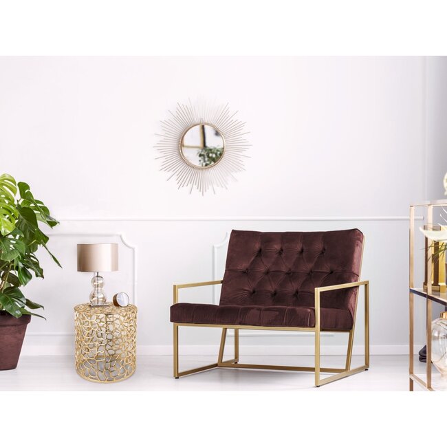 Dream-Living Bijzettafel metalen siertafel ø 40 x 46 cm rond Agadir zilver of goud aluminium koraal design