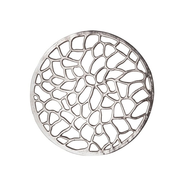 Dream-Living Bijzettafel siertafel Agadir ø 40x46cm zilver aluminium