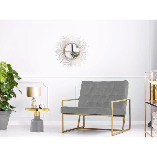 Dream-Living Bijzettafel rond ø 45 H 45 cm Decoratieve tafel Lampentafel Banktafel Glam tafel Metaal en email