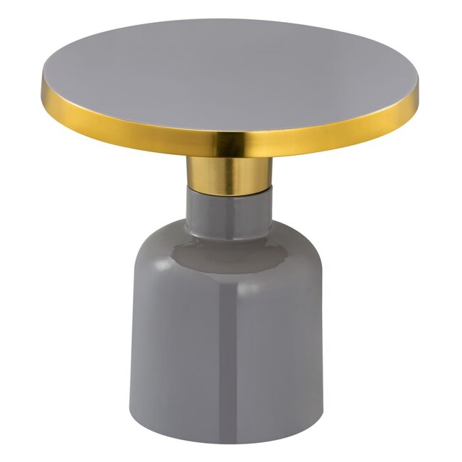 Dream-Living Bijzettafel rond ø 45 H 45 cm Decoratieve tafel Lampentafel Banktafel Glam tafel Metaal en email