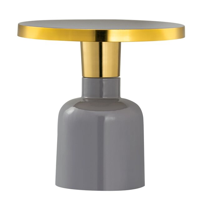 Dream-Living Bijzettafel rond ø 45 H 45 cm Decoratieve tafel Lampentafel Banktafel Glam tafel Metaal en email