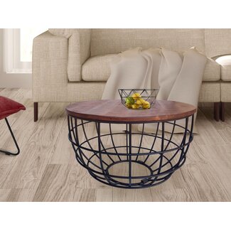 Dream-Living Bijzettafel duurzame salontafel woonkamertafel rond Lexington ø 55 cm massief metalen frame