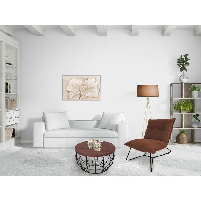 Dream-Living Salontafel ø 55 cm woonkamertafel rond bijzettafel duurzaam London metalen draadframe grid