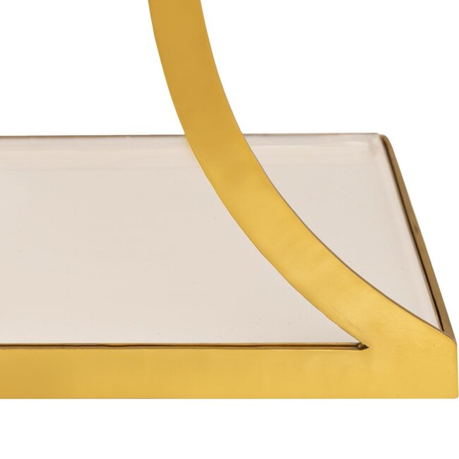 Dream-Living Bijzettafel siertafel vierkant 40 H 45 cm lampentafel salontafel Eden tafel metaal goud en emaille