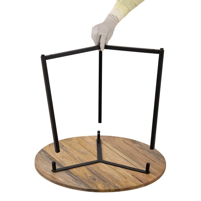 Dream-Living Salontafel La Palma ø 56cm hout- zwart metaal