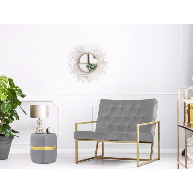 Dream-Living Decoratieve tafel Bijzettafel rond ø 34 H 36 cm Lampentafel Banktafel Beverley tafel Metaal en email