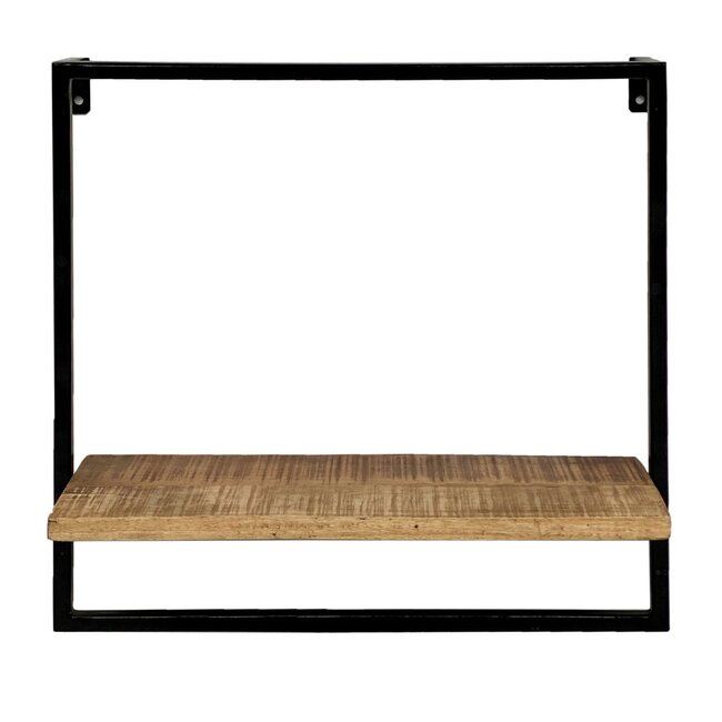 Dream-Living Hangplank wandplank boekenplank boekenplank 50x50x25 cm Dock metalen frame zwart