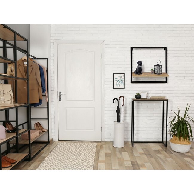 Dream-Living Hangplank wandplank boekenplank boekenplank 50x50x25 cm Dock metalen frame zwart