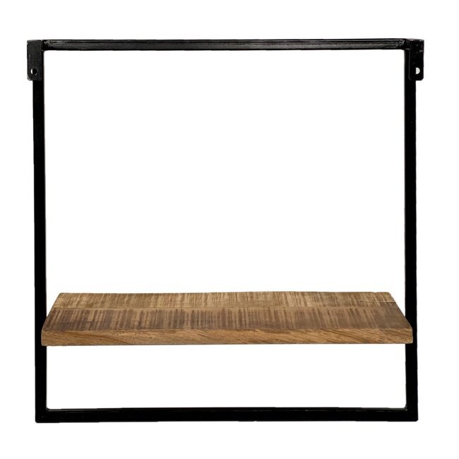 Dream-Living Hangplank wandplank boekenplank boekenplank 50x50x25 cm Dock metalen frame zwart
