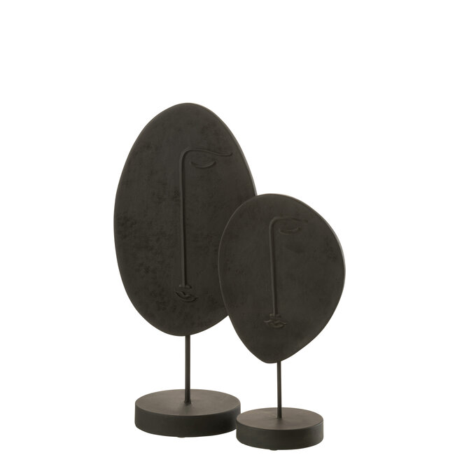 J-Line HOOFD PLAT OP STANDAARD POLY ZWART GROOT