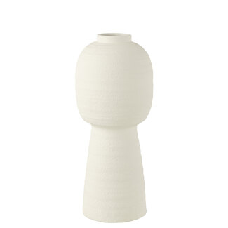 J-Line Keramieken lantaarn vaas wit  50x21 cm