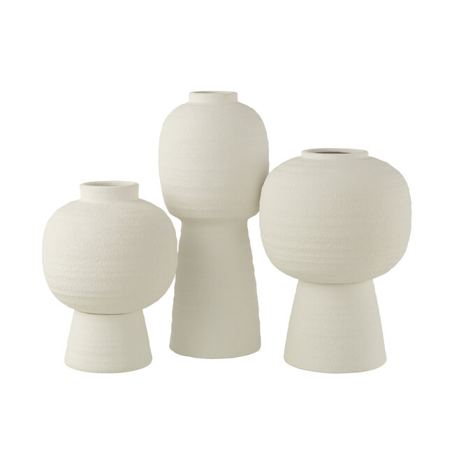 J-Line Keramieken lantaarn vaas wit  50x21 cm