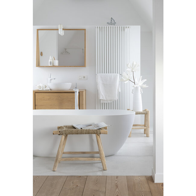 J-Line Keramieken vaas met dubbele oor wit  55x22 cm