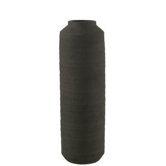 J-Line Keramieken cilinder vaas zwart 52x17 cm