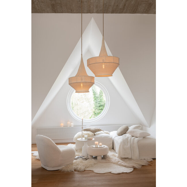 J-Line Kussen teddy wit 45x45x10cm