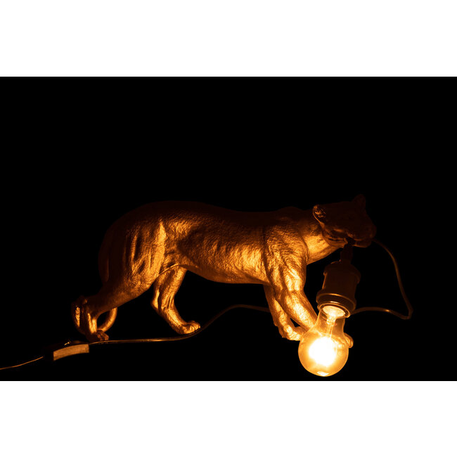 J-Line Tafellamp Puma Resin Goud Klein