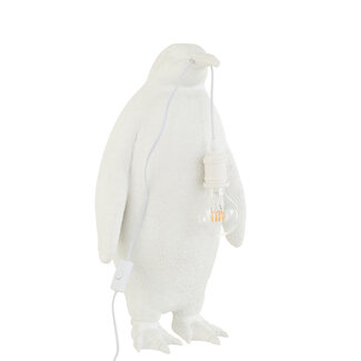 J-Line Tafellamp witte Pinguïn groot 59x32x31 cm