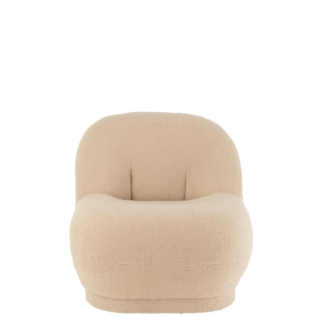 J-Line Fauteuil teddy warm beige 78x72x88cm