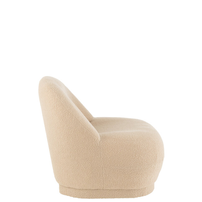 J-Line Fauteuil teddy warm beige 78x72x88cm