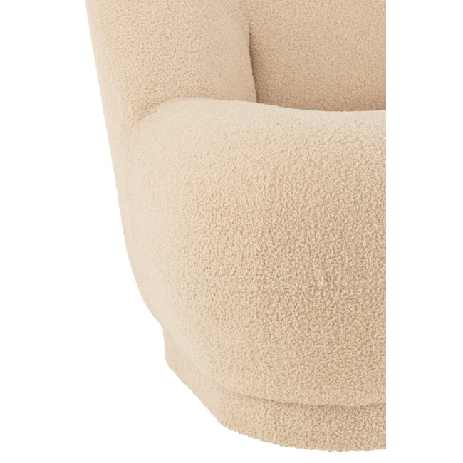 J-Line Fauteuil teddy warm beige 78x72x88cm