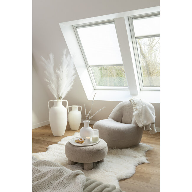 J-Line Fauteuil teddy warm beige 78x72x88cm