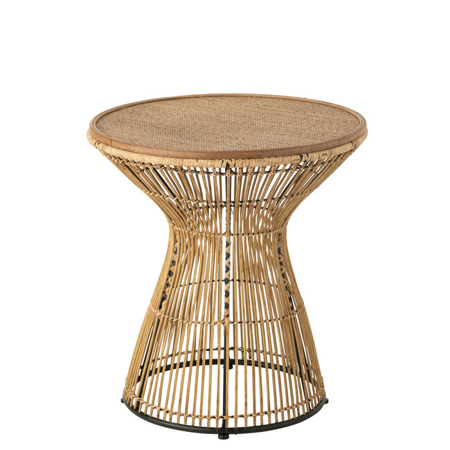 J-Line Bijzettafel rond rotan 63x61x63cm