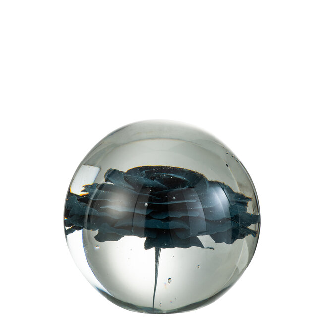 J-Line PRESSE-PAPIER BLOEM GLAS BLAUW L