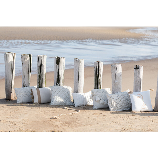 J-Line KUSSEN COSY COT GEBROKEN WIT L